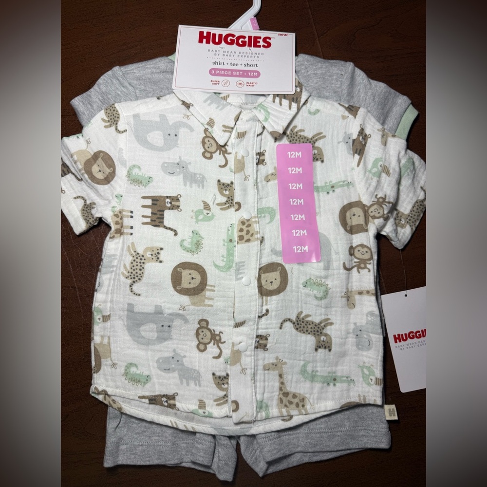 Huggies Baby Animal Print 3 piece set